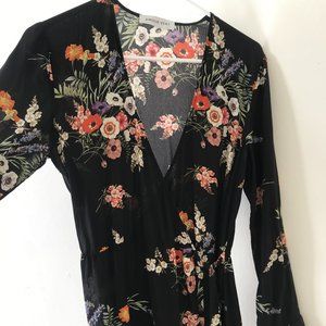 Amour Vert Floral Silk Wrap dress